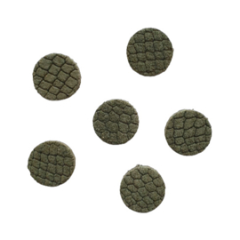 Cabochon suede reptile army green  - 12mm