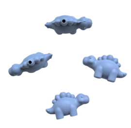 Siliconen kraal dino stegosaurus pastelblauw