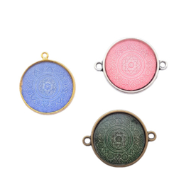 Cabochon mandala rozerood