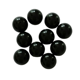 Polyester kraal zwart - ca. 12mm