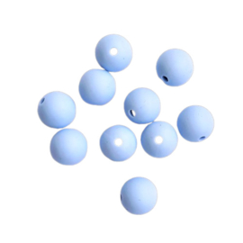 Siliconen kraal rond pastelblauw - ca. 12mm