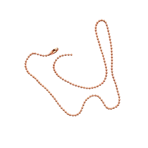 Bolletjesketting ca. 1mm rosé goud