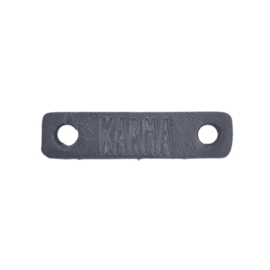 Leren tussenstuk KARMA antraciet - ca. 10x40mm