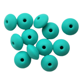 Siliconen disc turquoise - ca. 12x5mm