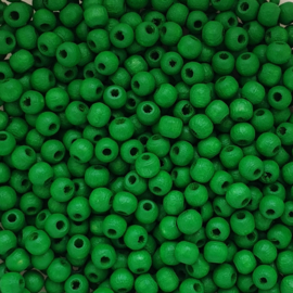 Houten kraaltje groen - ca. 4mm