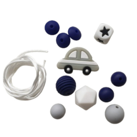 Siliconen kralenmix Cool Navy