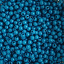Acryl kraal glans warm azuurblauw - ca. 4mm