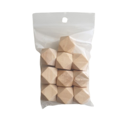 Houten kraal hexagon - 16mm