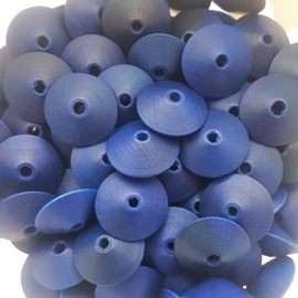 Houten kraal disc delftsblauw - ca. 18x9mm