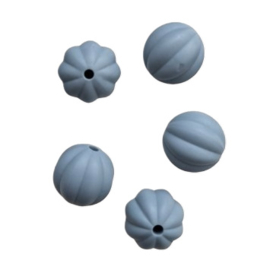 Siliconen kraal lampion grijsblauw