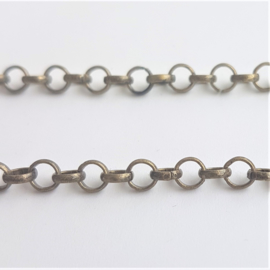 Schakelketting (jasseron) brons - 4mm
