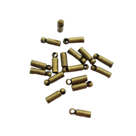 Metalen eindkapje brons - ca. 2x8mm