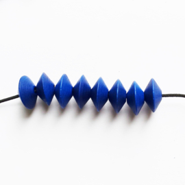 Houten kraal disc marineblauw - ca. 18x9mm