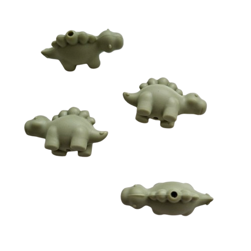 Siliconen kraal dino stegosaurus saliegroen