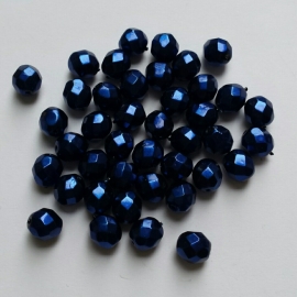 Facetkraal donkerblauw shine - 6x8mm