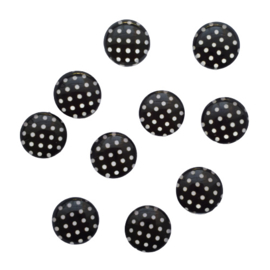 Glascabochon dots zwart