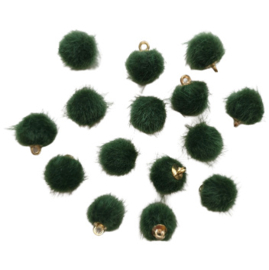 Bedel pompom faux fur groen