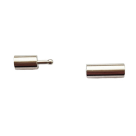 Zilverkleurig pin-hole slot voor 3mm leer/koord