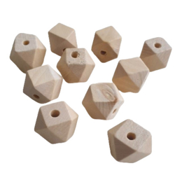 Houten kraal hexagon - 16mm