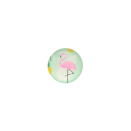 Glascabochon flamingo mint/roze