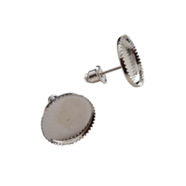 Oorstekers zilver voor cabochons 12mm