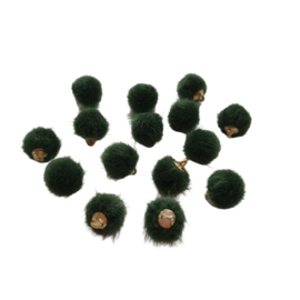 Bedel pompom faux fur groen