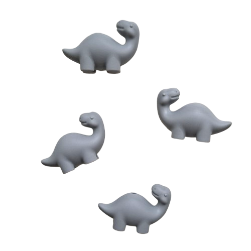 Siliconen kraal dino brontosaurus grijs