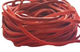 Suede veter rood - 2,5mm