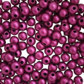 Kunststof kraaltje fuchsia metallic - 6mm