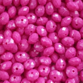 Acryl facetkraal disc shiny fuchsia pink