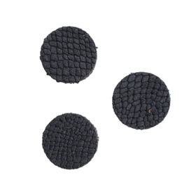 Cabochon suede reptile antracite  - 20mm