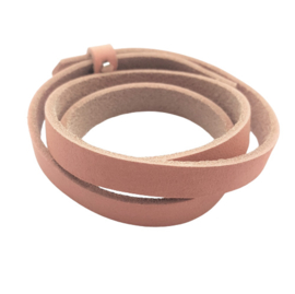 Leren triple armband peach