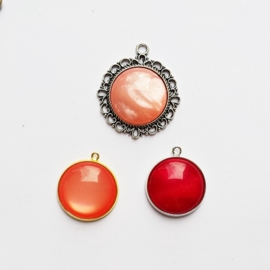 Polaris cabochon paparacha roze -20mm