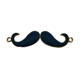 Tussenstuk moustache goud / donkerblauw - ca. 15x55mm