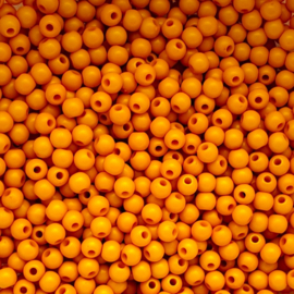 Acryl kraal glans citrus oranje - ca. 4mm
