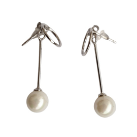 Oorhangers parel - sterling silver