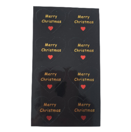 Stickervel Merry Christmas - zwart