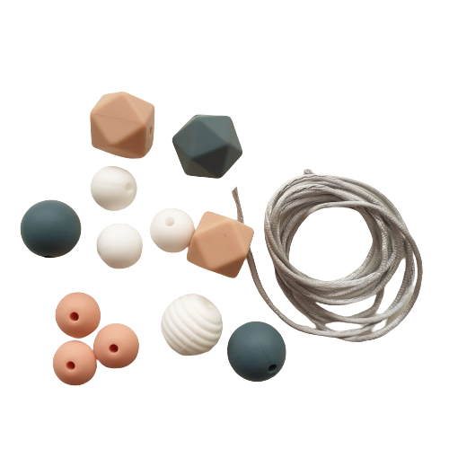 Siliconen kralenmix Soft Peach