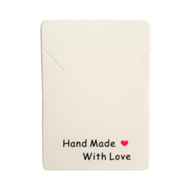 Ketting kaartje handmade with love - wit