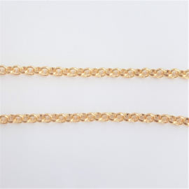 Schakelketting (jasseron) goud - 4mm