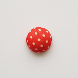 Stoffen cabochon dots rood - ca. 15mm