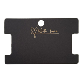 Sieraden kaartje zwart 'with love'