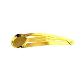 Haarschuifje met setting voor cabochon 12mm goud