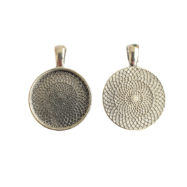 Setting / hanger antiek-zilver voor 20mm cabochon