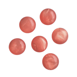 Polaris cabochon mosso shiny coral pink - 12mm