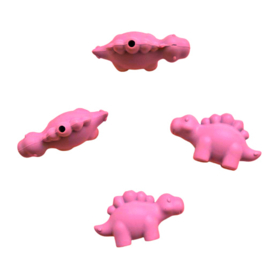 Siliconen kraal dino stegosaurus zuurstokroze