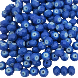 Facetkraal disc cobalt blue - 8x6mm