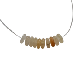 Natuursteen kralen kwarts white honey