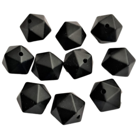 Siliconen kraal geometrisch zwart