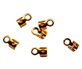 Veterklemmetje goudkleur - 6mm